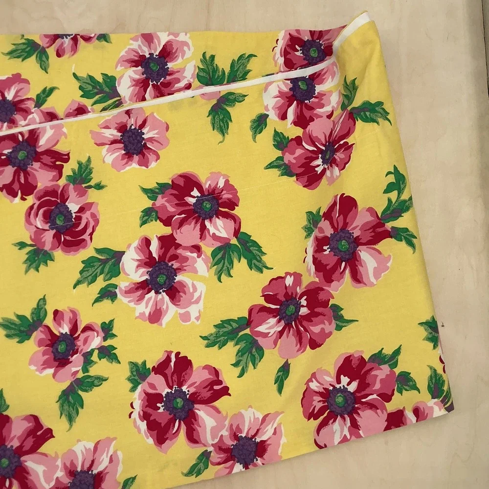 Ralph Lauren Chelsea Valance Custom Set Yellow Floral Poppy 14x166 14x82 2pc